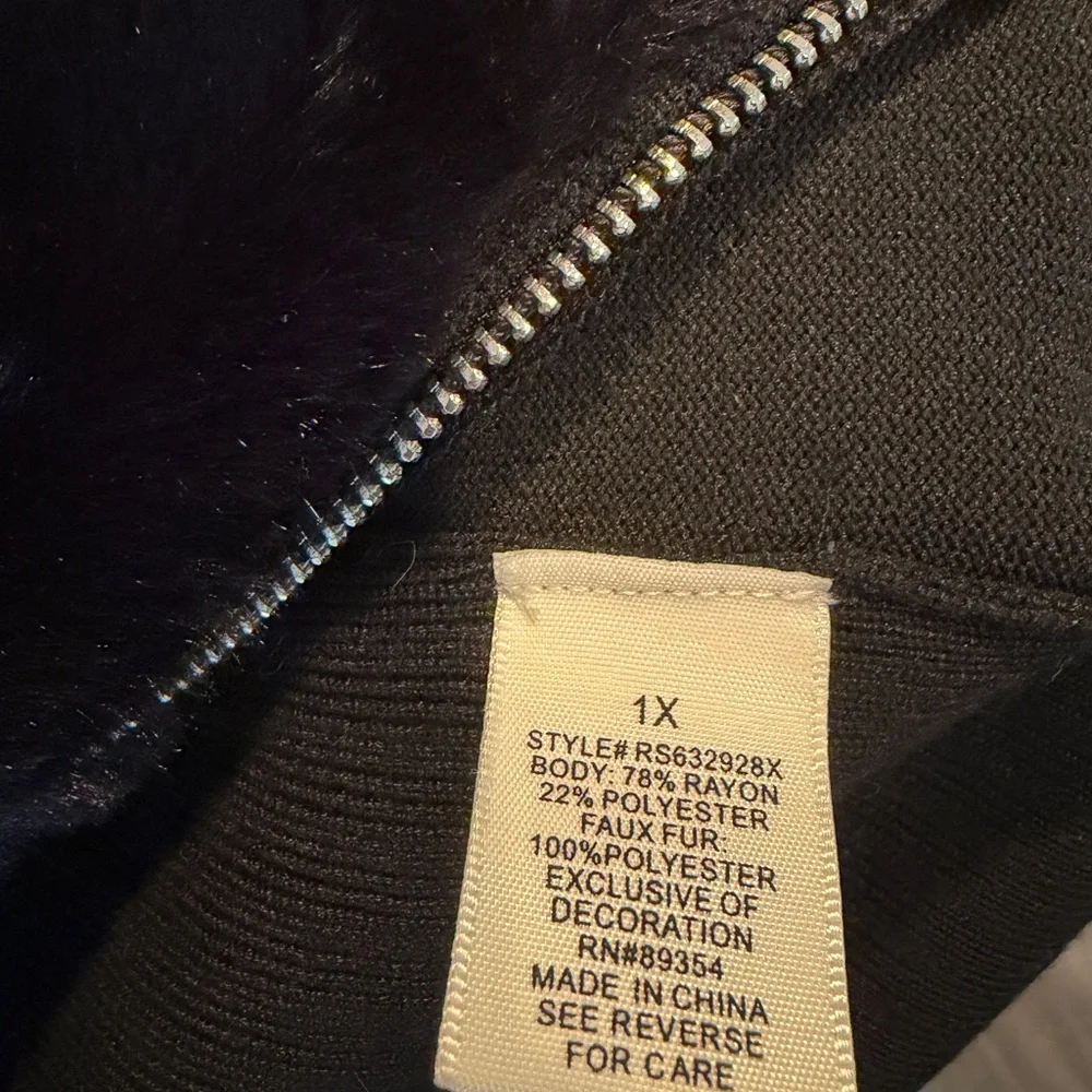 Black Faux Fur Women's Jacket - Picture 5 of 6